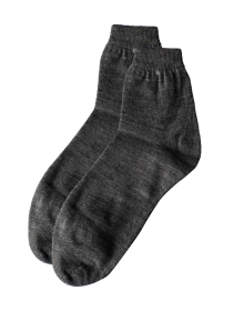 Women pure wool socks plain design Dark grey